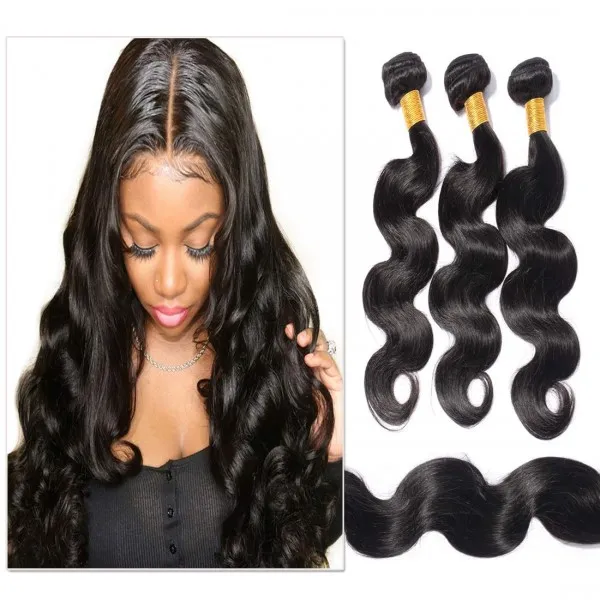 S Noilite 브라질 바디 웨이브 인모 번들 처리되지 않은 바디 웨이브 레미 인모 번들 여성용 # 1b 내추럴 블랙 1 번들 총계 100g 단일상품 단일상품
