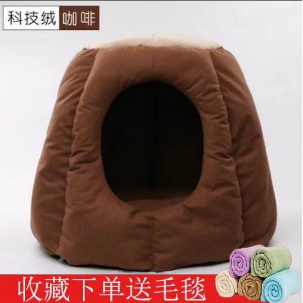 사계절 통용 평판형 몽골 보온 애완동물 펫 강아지집, 둥우리 - 융 과학 기술이다 -커피