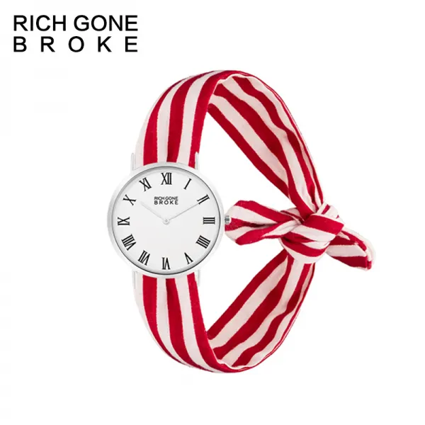 RICHGONEBROKE 레드 공연히 연습함 익숙함 곡 석영 여성 스타일리시 심플 흐름 손목시계