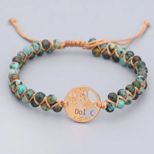 팔찌 지도 돌구슬 이중 감다 팔찌 수제 짜다 생명수 요가 뽑다 팔찌