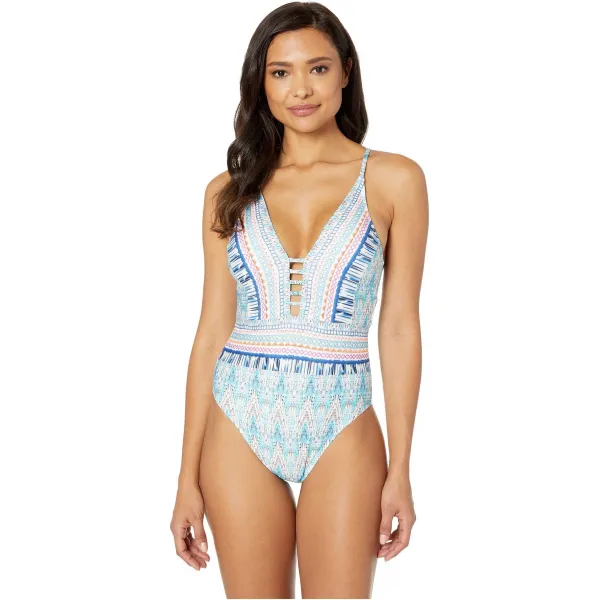 다사줌 La Blanca Milano Plunge Mio One-Piece Swimsuit (라 블랑카 밀라노 급락 미오 원피스 수영복)
