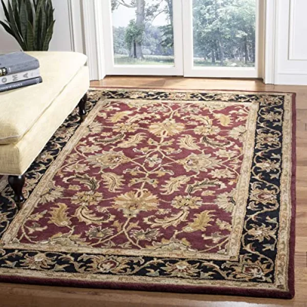 Safavieh 유산 컬렉션 Hg628c 수제 전통적인 동양 적색과 검은 양모 사각형 영역 깔개 10 'square 10'／square Red／black 10'／square Red／black 10'／square Red／black