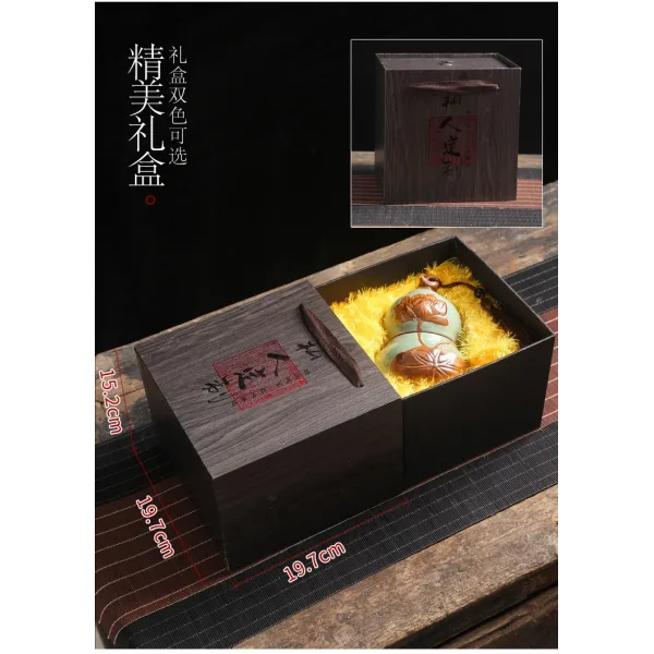 자사차 전 머핀 큰 사이즈 푸 수납함 도자기 칠전 티캔 백차 굵은 도기 밀폐 항아리 가정용, 단독 선물세트 블랙 타입