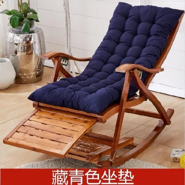 흔들의자 등받이 침실 노인 누울수있는의자 수면의자 남목 접이식의자 목제 오후휴식 싱글 나무 심플 성인 T11 눕는흔들의자+짧은 소장품 청색 좌석시트+건강 추