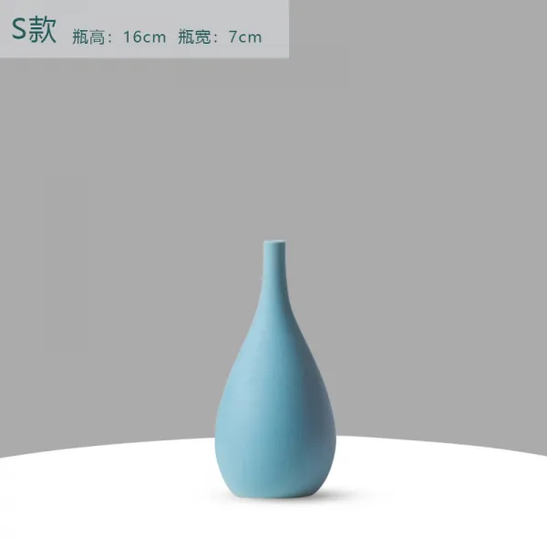 에그플래닛 직매 경덕진 도자기 화병 현대 인스 심플 크리에이티브 스몰 프레쉬 하나, 스카이블루 S타입