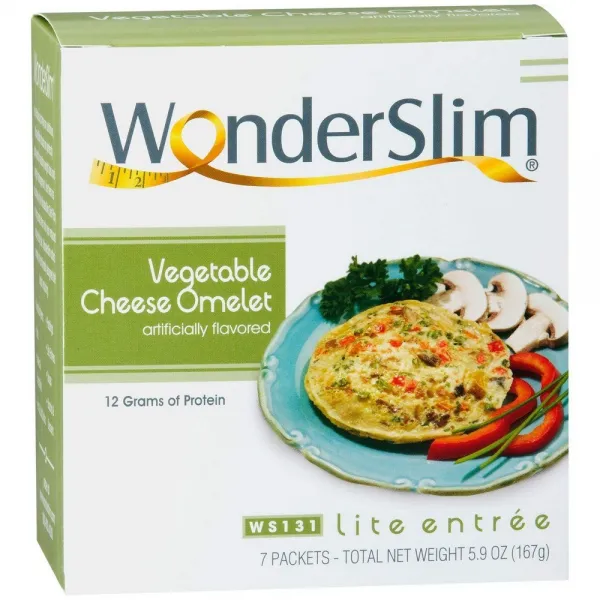 WonderSlim 저탄수 식사대용 간편식 채소 치즈 오믈렛 1팩 Vegetable Cheese Omelet, 1개