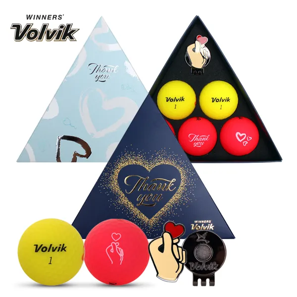  2019년신제품 볼빅 Thank You 가정의달 선물세트 3피스 5구+볼마커 A세트_하늘색케이스