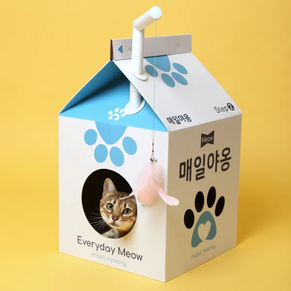 밀크박스 스크래쳐 하우스 매일야옹, [620001]밀크하우스 숨숨집