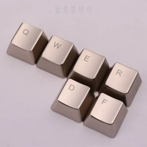 금속 Keycaps 실버 QWERDF 키 세트 키 캡 체리 MX 스위치에 대 한 기계적 키, 상세내용참조, 상세내용참조