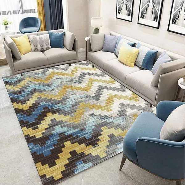 직사각형 현대 미니멀 유럽 스타일 거실 카페트 식탁러그, 120CM × 160CM + 북유럽 단순성 1