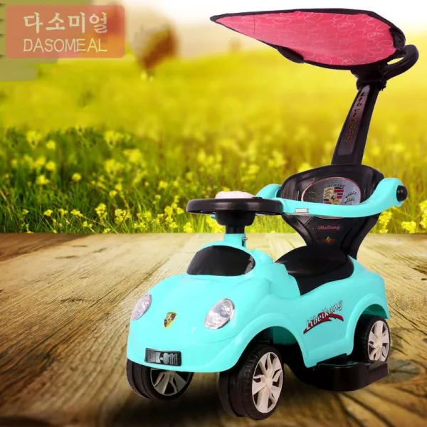 하늘비즈 붕붕카 전기차 아기 슬라이딩 카트 1~5세 뮤직 라이트 카 유모차 XZ60 A10, 08 그린 활주 형