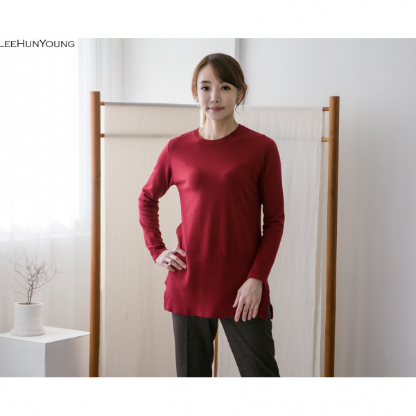 이헌영 라운드 넥 울 혼방 니트 20dsk003bo