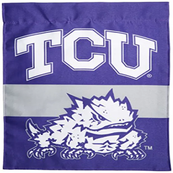 BSI NCAA Texas Christian Horned Frogs 2-Sided Garden Flag BSI NCAA 텍사스 기독교 발정 된 개구리 양면 된 정원 플래그, 1