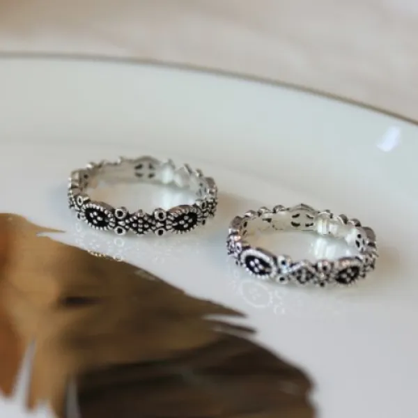  텐바이텐 실버 앤틱 패턴 반지