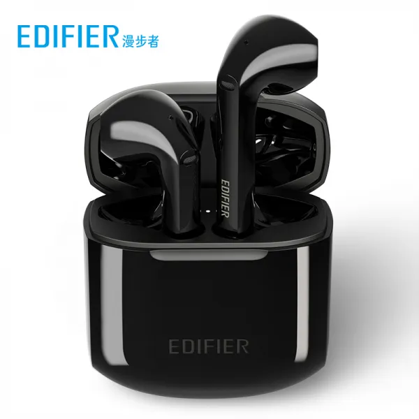 edifier 만보자 롤리팟 참 무선 블루투스 이어폰 스포츠 런닝 트윈 귀 슈퍼 롱 체인지, 블랙, 정부측 표기함