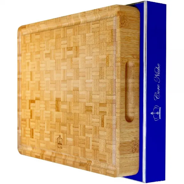 Core Niche 핸들 다목적 내구성 가역 주방 대형 15x12x1¾ 목재 도마 "최종 곡물 대나무 도마 고기 Bbq 상세페이지참조