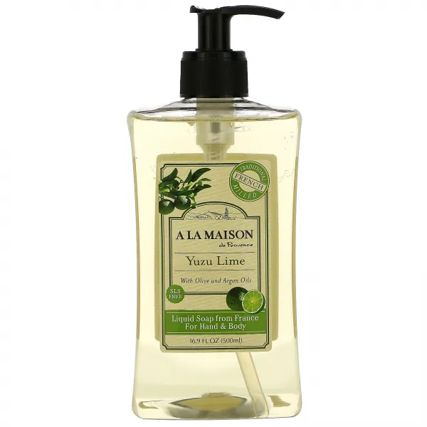 A La Maison de Provence 핸드 바디 액체 비누 유자 라임 16.9액량온스 (500ml) 2팩