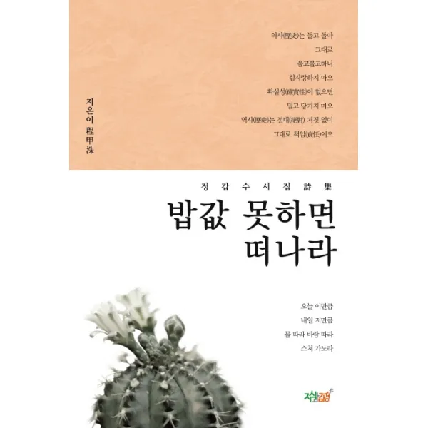 밥값 못하면 떠나라:정갑수시집, 지식과감성