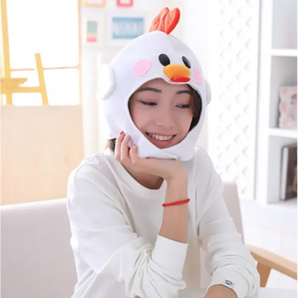 귀여운모자 특이한귀마개 닭모자 닭귀마개 겨울모자