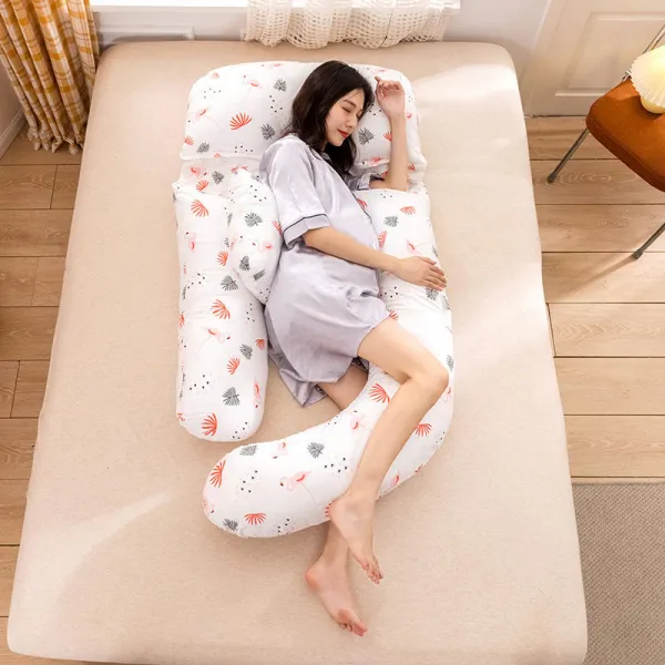 테리존 헤드 허리 보호 받침 U라인 옆으로 눞기 수면쿠션 허그 신기 임신 기간 보조 매트, 풍정 플라밍고 한시  허리 등쿠션 한