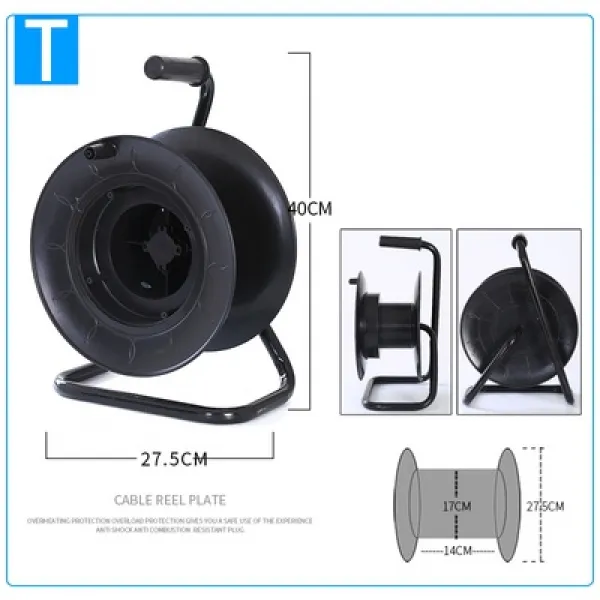 전기릴선 이동 선반 케이블판 공사 후프 롤판 플라스틱 전선판 낚시케이스 수동 전선 굴림 콘센트 50미터 1개 T22 T검정더한 추락을 강력히 방지 플라스틱 Cd 