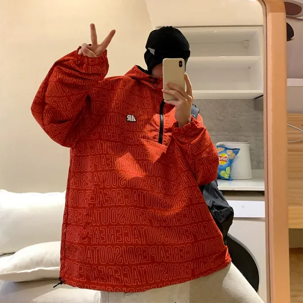 남성트랙자켓 무거운 머리 다녀가다 가을 카고 와이드 루즈핏 힙합 후드 티셔츠 풀오버 바람막이 코트 재킷 3695229894