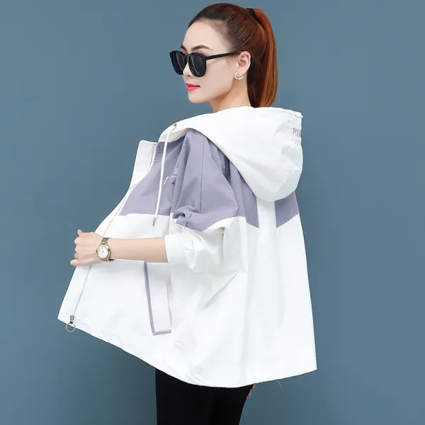 YUNMIHUAXIAN 여성 가을 후드 하프코트 45372464