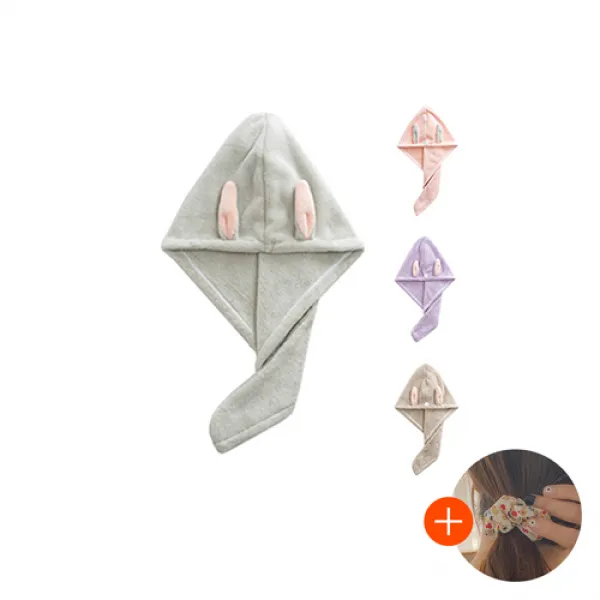 와이홈 극세사 헤어드라이 타올, 그린