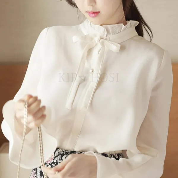 Kirahosi 유니크 2019 여성 예쁜 쉬폰 블라우스 상의 Bg9bdus