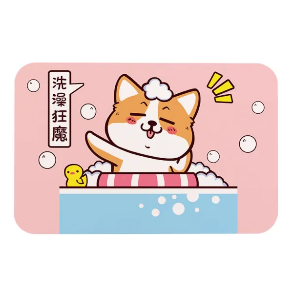 어반30 욕실 발판 화장실 규조토 발매트 캐릭터 광둥어 애견 코키실리콘 매트 실리, 30*40cm(중) 광신적인 목욕을 하다.
