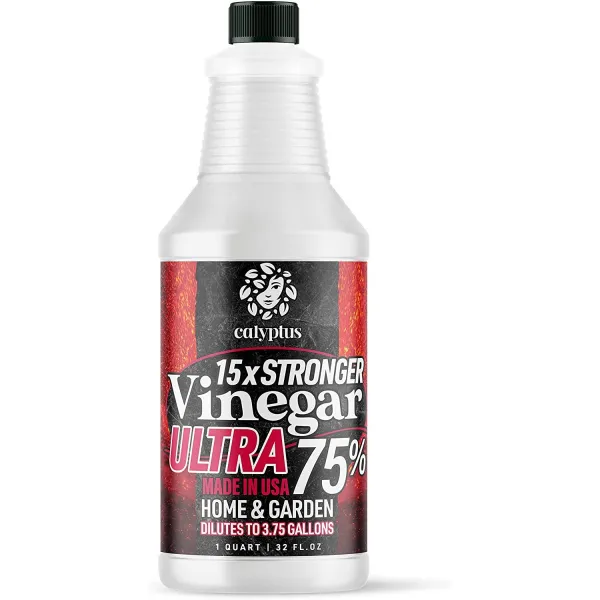 calyptus 75% 순수한 과격파 집중적인 식초 | 희석시키고 있어 로 3.75 갤런 15x 힘 청소 집 그리고 야외 다용도 산업 더 깨끗하고 32 온스, 75%|32 Fl Oz (Pack of 1)
