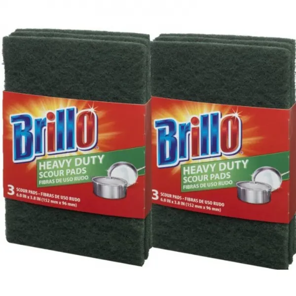 Brillo Basics 브릴 기본 헤비 듀티 샅 샅히 뒤져 패드 3 카운트 2 팩, 상세페이지참조