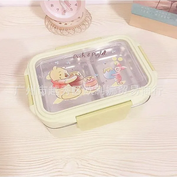 산리오 Kawaii 마이 멜로디 시나모롤 쿠로미 스테인레스 스틸 더블 레이어 도시락 상자 애니메이션 휴대용 보온