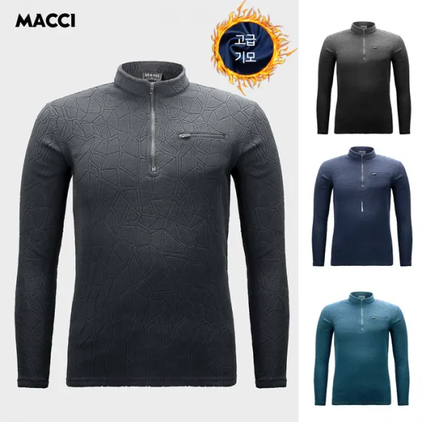 MACCI 남성 반폴라 후리스 플리스 집업 긴팔 겨울 등산복 작업복 상의 아웃도어