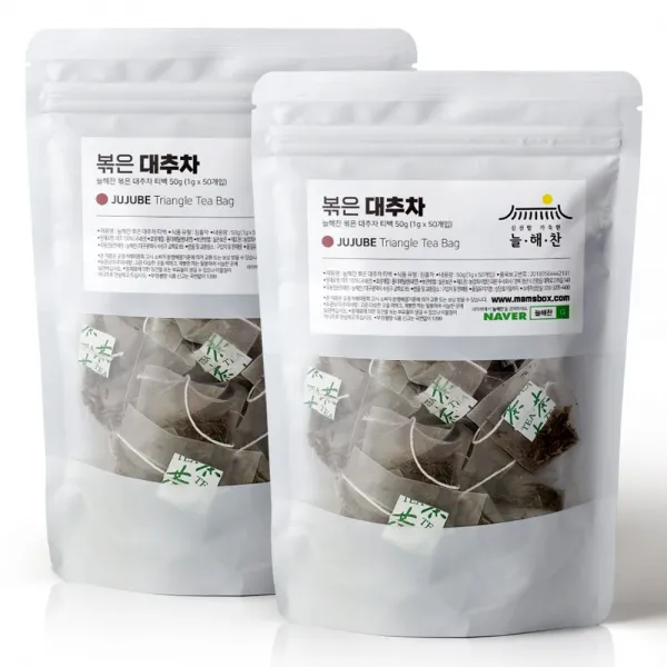 늘해찬 볶은 국산 대추티백 대추차 티백 삼각티백 대용량, 2g, 100개입