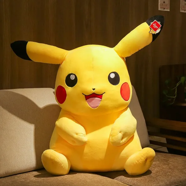 정품 피카츄 포켓몬스터 인형 봉제 장난감 수면 베개 인형 생일 30cm 40cm 60cm 80cm, 큰 웃음 + 62cm [카운터 정품 + 컬렉션 플러스 사세를 보내 구매]cm