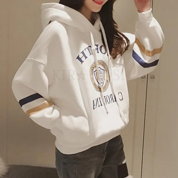 Kirahosi 골드문 가을 여성 맨투맨 간절기 여자 긴팔 티셔츠 캐주얼 R 399 +덧신 증정 Byou9ofz