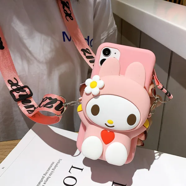 센세이션을 불러일으키다 적용 삼성 S8 핸드폰케이스 S9PLUS 입체 래빗 실리콘 동전지갑 A80A90A425G 비스듬함