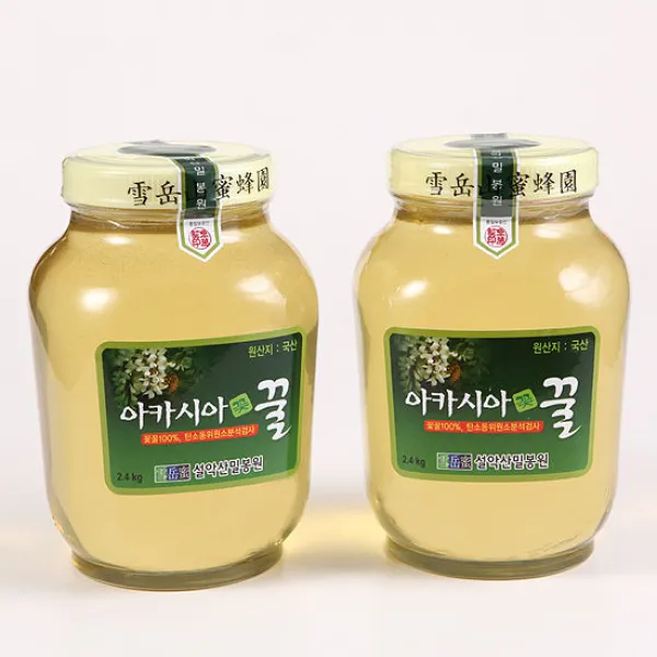 [설악산밀봉원] 아카시아꿀세트 (2.4kgx2병) 꽃꿀100%, 단품