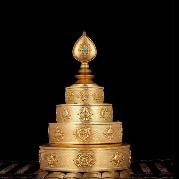 티베트 불교 용품 여덟 길조 단단한 구리 manzanar 트레이 홈 퍼팅 장식, 한개옵션0