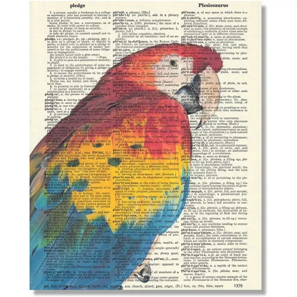 벤치마크 Llc 빈티지 사전 아트 프린트 업사이클링 8x10 Nautical Wall Art Macaw : 단일옵션
