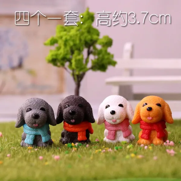 진열 장식품 개에게 엎드리다 발바리는 커플 인형 피규어 케익 귀 개는 엎드려 큐트 벤치테이블 면 하드 체, 네 개 원 가족사진의상 L