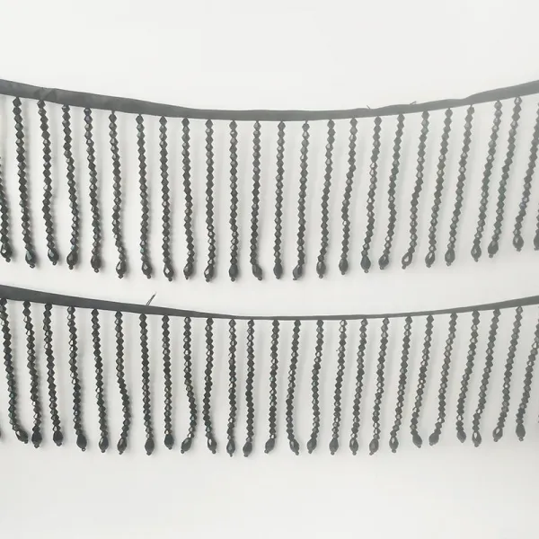 ZZJJC 9.5cm 와이드 크리스탈 비즈 수술 웨딩드레스 턱시도 어깨 소매 장식 DIY 무대 의상 보조짐작하다, 블랙 1장 50센티