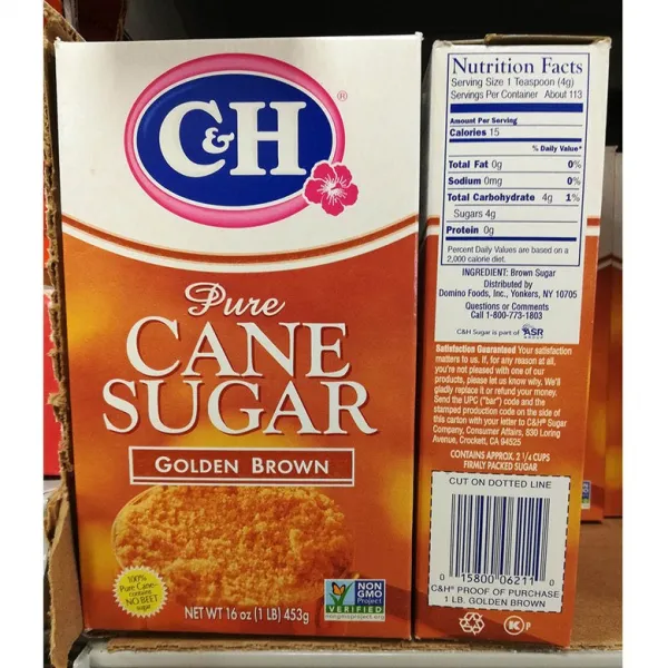 씨 앤 에이치 케인 슈가 골든 브라운 Pure Cane Sugar Golden Brown 453g 4팩, 1개