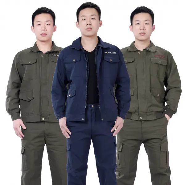 남녀공용 공장 작업복 안전복 춘추순면캔버스전기용접복 남열용접공노보복세트가두툼내마모기