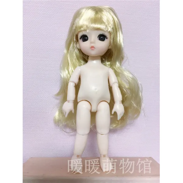 8부 BJD 몽리 3D 진짜 눈 라이크 맹아 풀 가죽 관절 체소꿉놀이 공주, 골드 누드 하이 대략 16cm ~다섯 개를 사다
