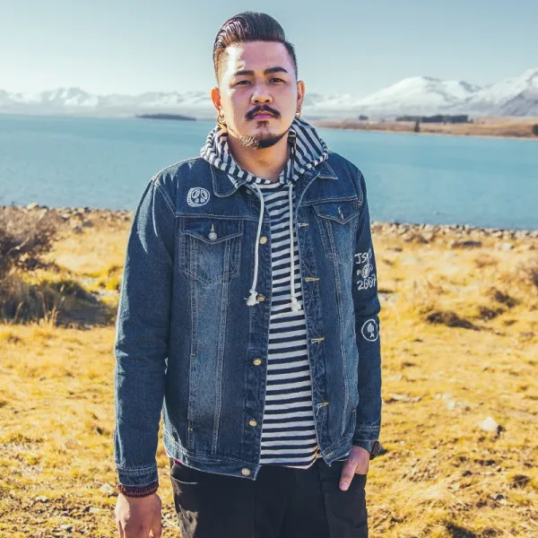 해외구매대행 남성 빅사이즈 캐주얼 프린팅 데님자켓 Xl 7xl 