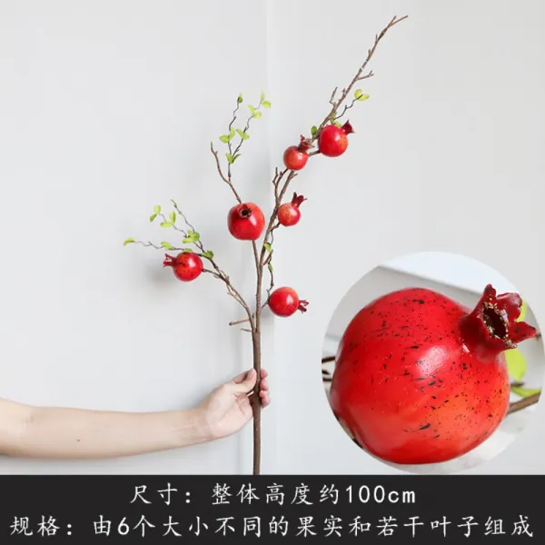 석류과 조화 모조화 꽃화분 실내 가화 나뭇가지 꽃다발 장식 다홍색 빅사이즈6과 