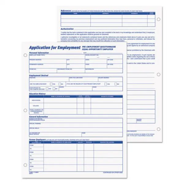 TOPS Employee Application Form TOPS 직원 신청서, 1