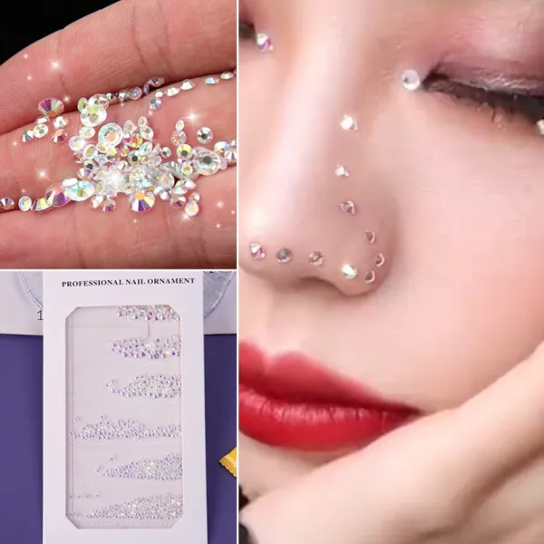 엘네티 글리터 색조메이크업 눈초리 스티커 별 눈물 사마귀 첩 라이크 무대 화장함 선명한 규빅 펀치크 장식, K29- 플랫 운석 (밑바닥이 훤히